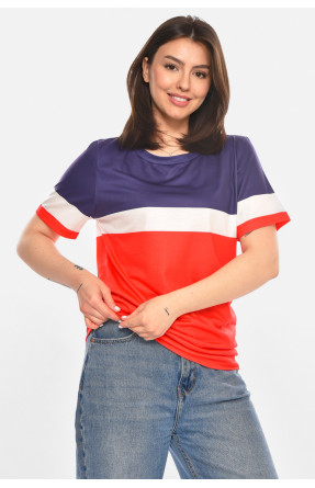 Футболка женская красного цвета с принтом 213487C