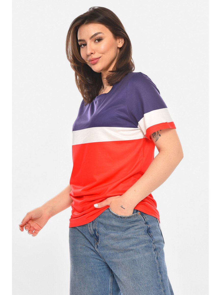 Футболка женская красного цвета с принтом 213487C