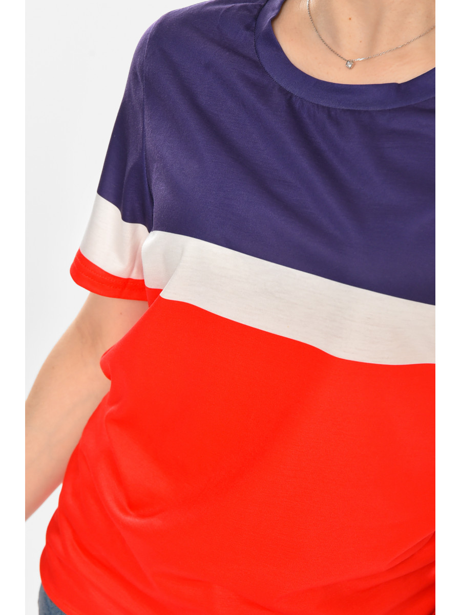 Футболка женская красного цвета с принтом 213487C