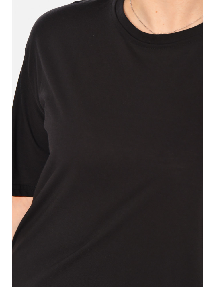 Футболка женская однотонная черного цвета 213488C