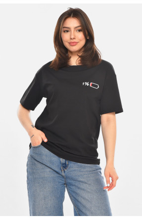 Футболка женская черного цвета с принтом 213489C
