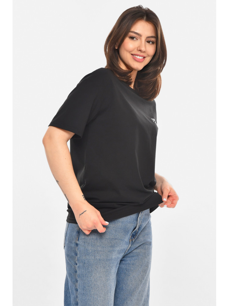 Футболка женская черного цвета с принтом 213489C