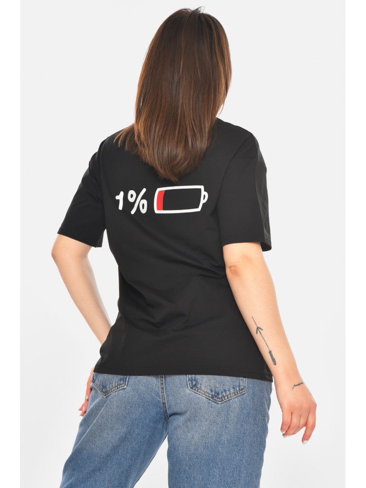 Футболка женская черного цвета с принтом 213489C