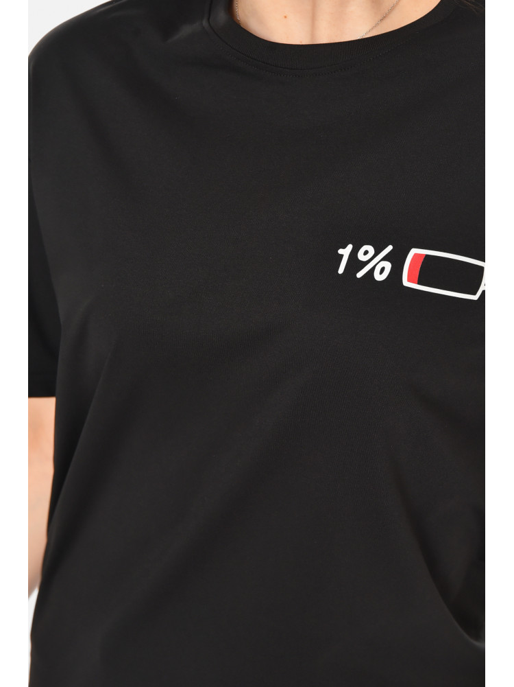 Футболка женская черного цвета с принтом 213489C