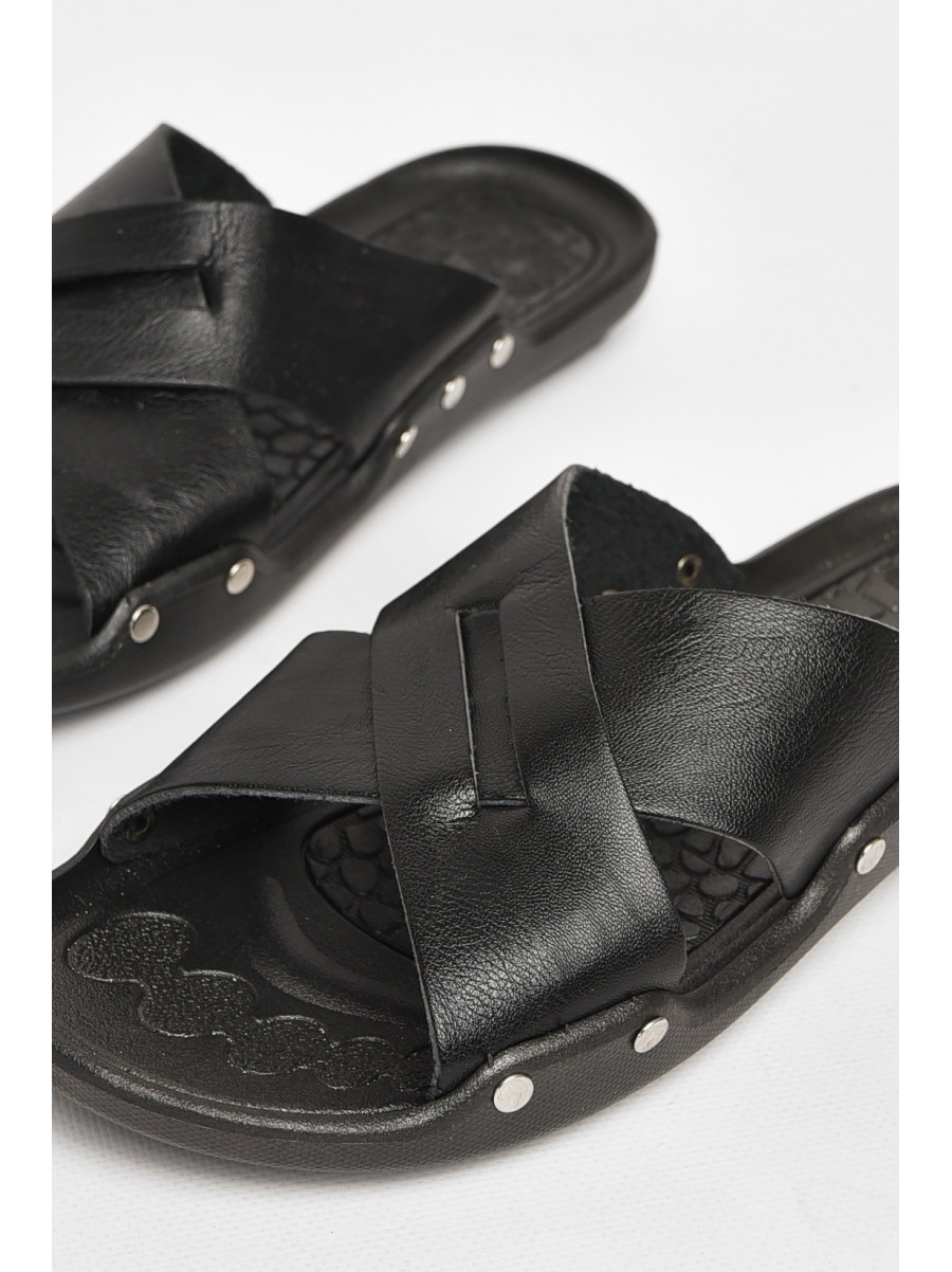 Шлепки мужские черного цвета в8 213491C