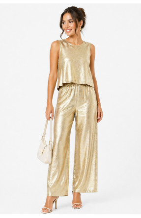 Костюм женский однотонный золотистого цвета 213494C