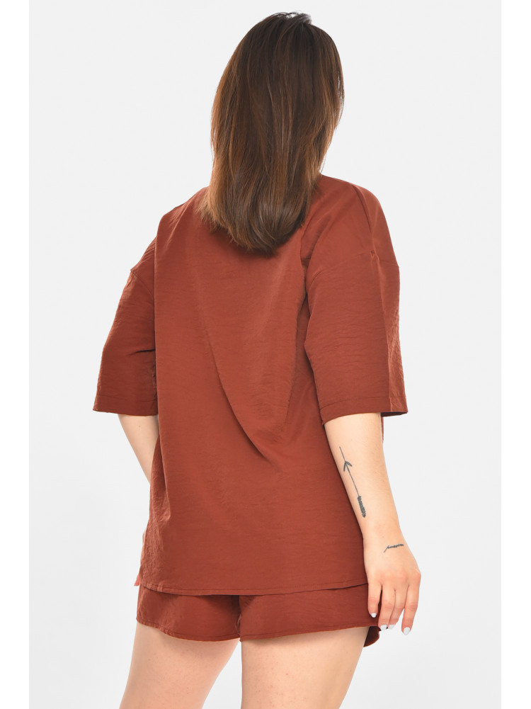 Костюм женский однотонный шоколадного цвета 213495C