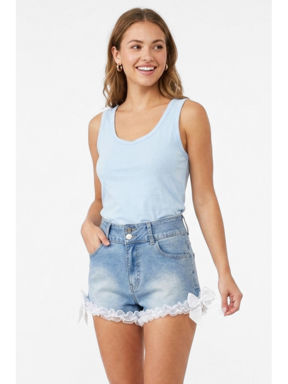 Шорты женские джинсовые голубого цвета 213496C