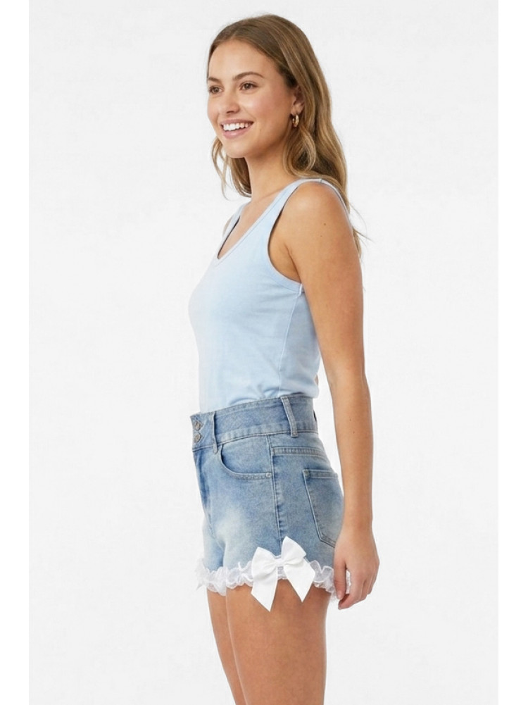 Шорты женские джинсовые голубого цвета 213496C