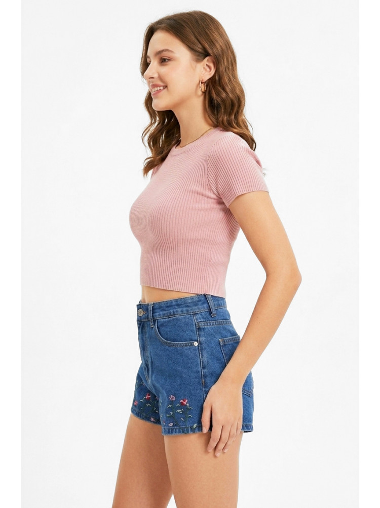 Шорты женские джинсовые синего цвета 213500C