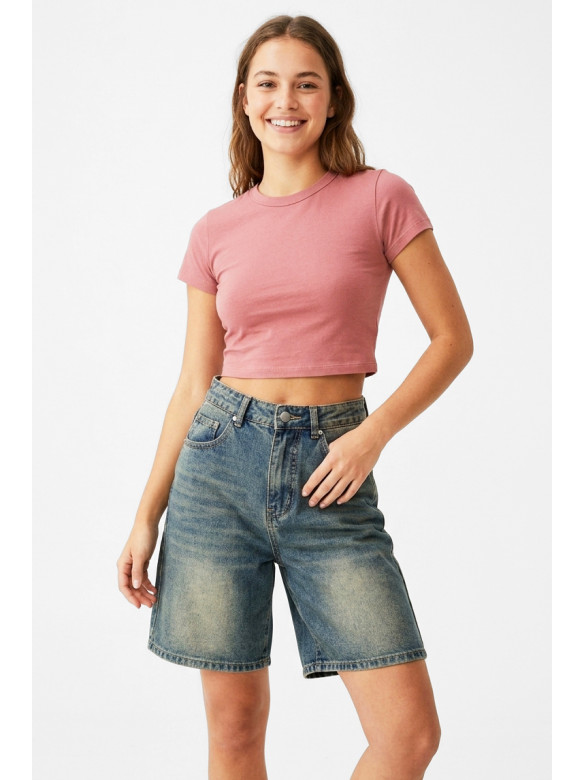 Шорты женские джинсовые синего цвета 213504C