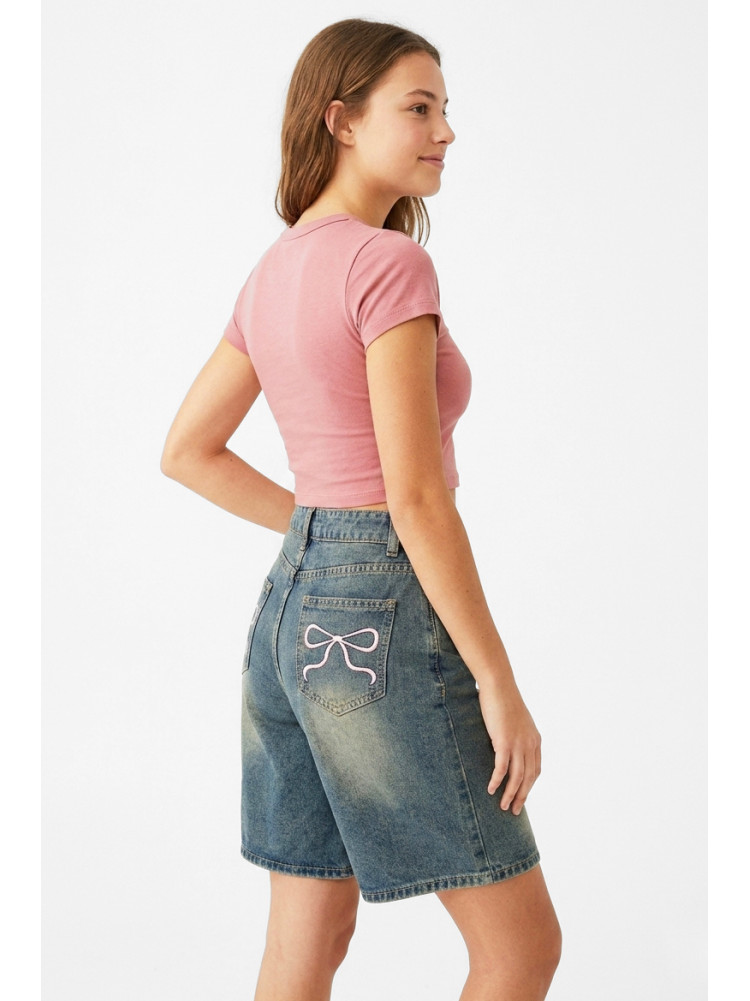 Шорты женские джинсовые синего цвета 213504C