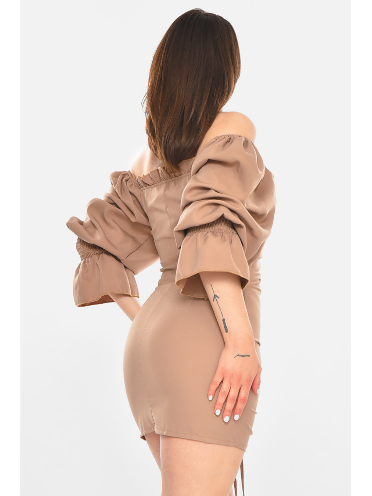 Сукня жіноча однотонна кольору мокко 213506C