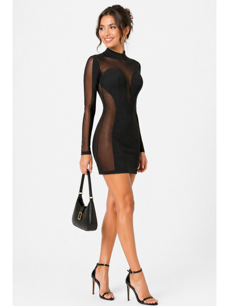 Платье женское однотонное черного цвета 213508C