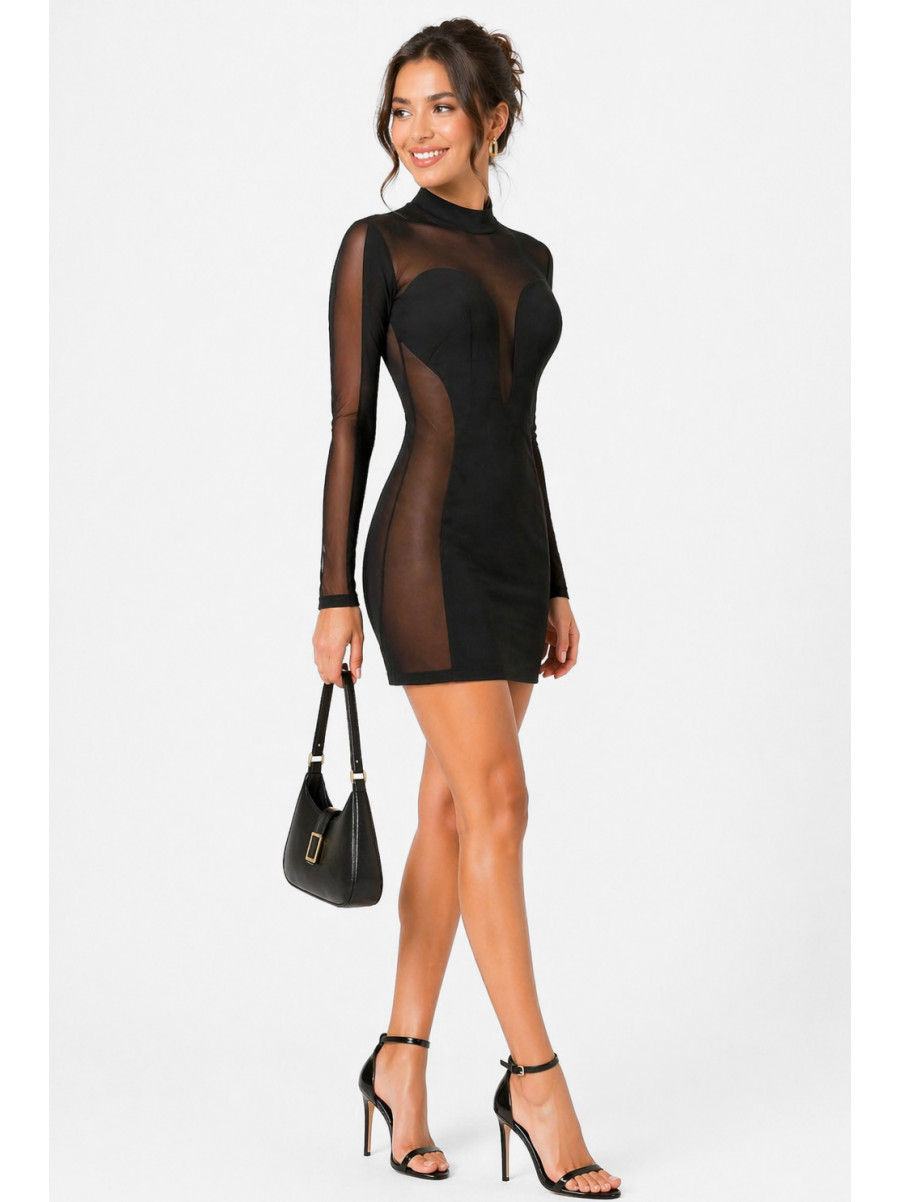 Платье женское однотонное черного цвета 213508C