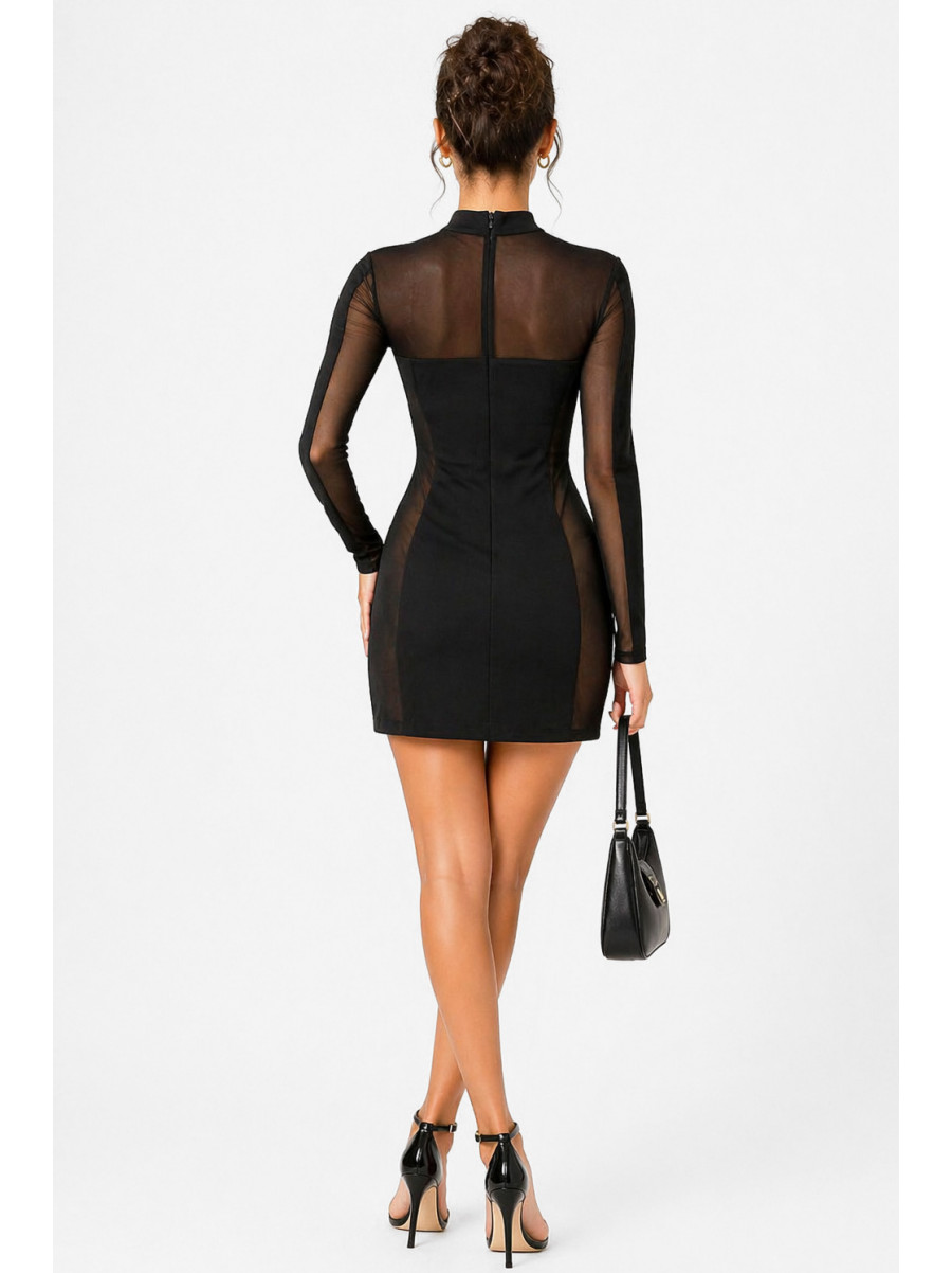 Платье женское однотонное черного цвета 213508C