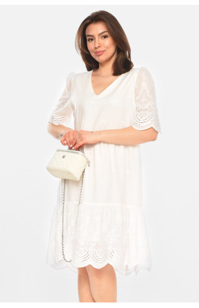 Сукня жіноча однотонна білого кольору 213511C
