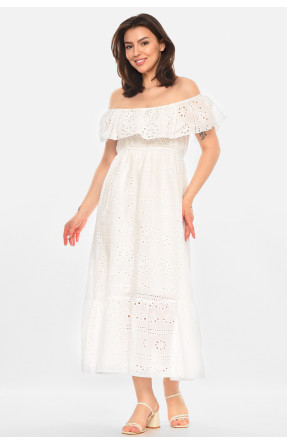 Сукня жіноча однотонна білого кольору 213512C