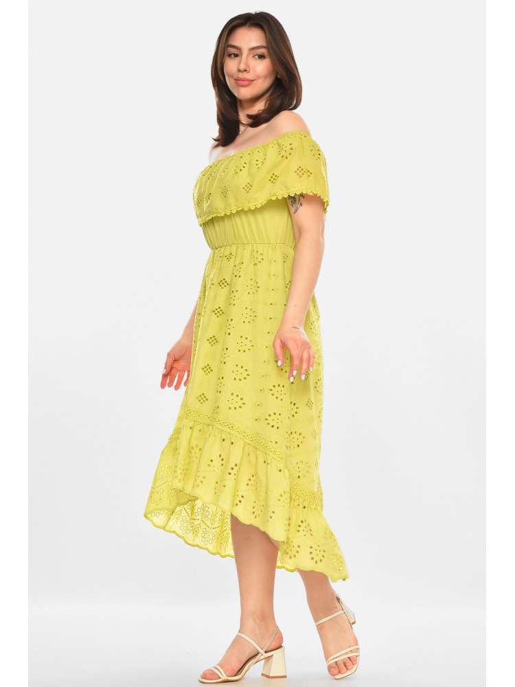 Сукня жіноча однотонна оливкового кольору 213513C