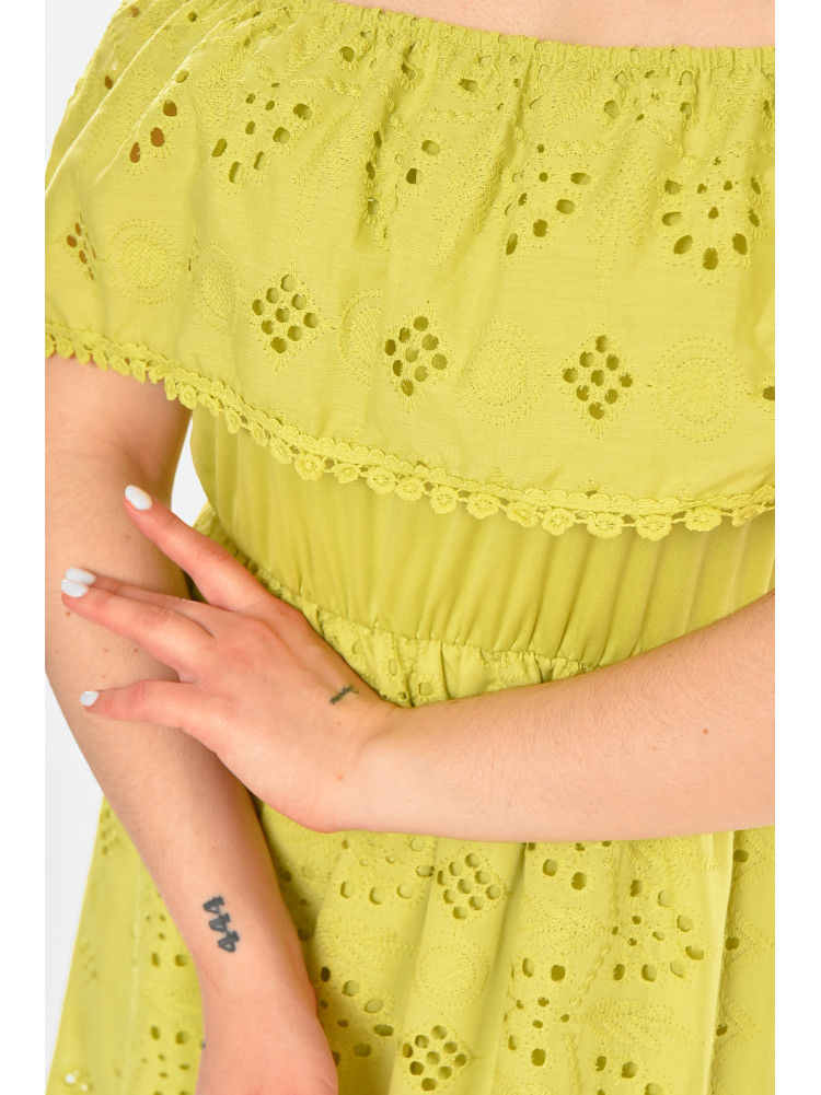 Сукня жіноча однотонна оливкового кольору 213513C