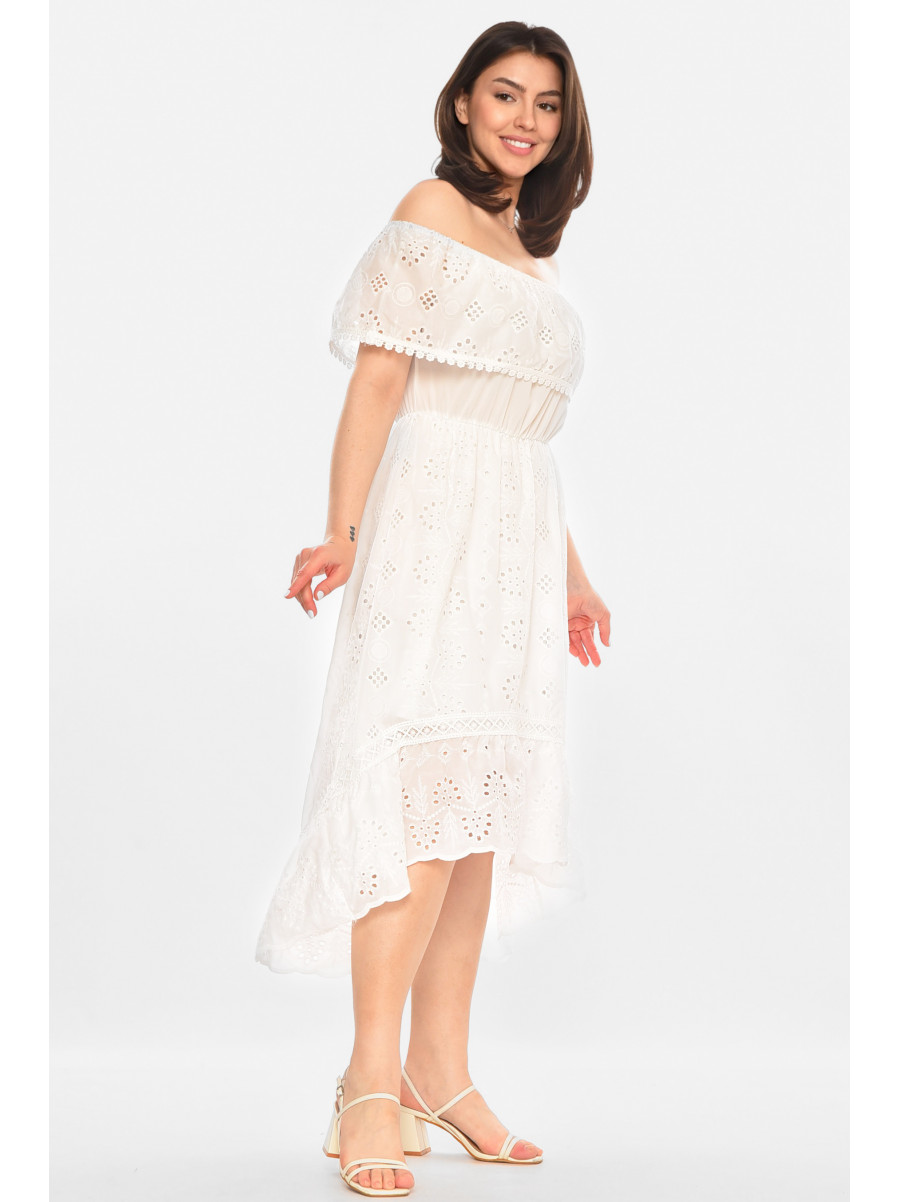 Сукня жіноча однотонна білого кольору 213514C