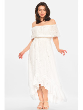 Платье женское однотонное белого цвета 213517C