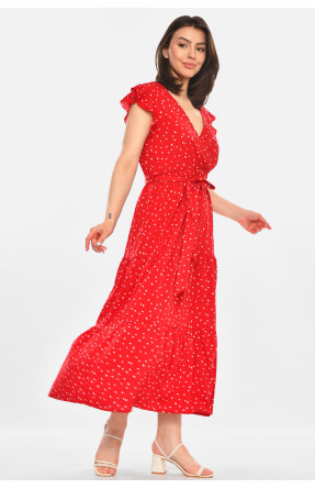 Сукня жіноча червоного кольору з принтом 213519C