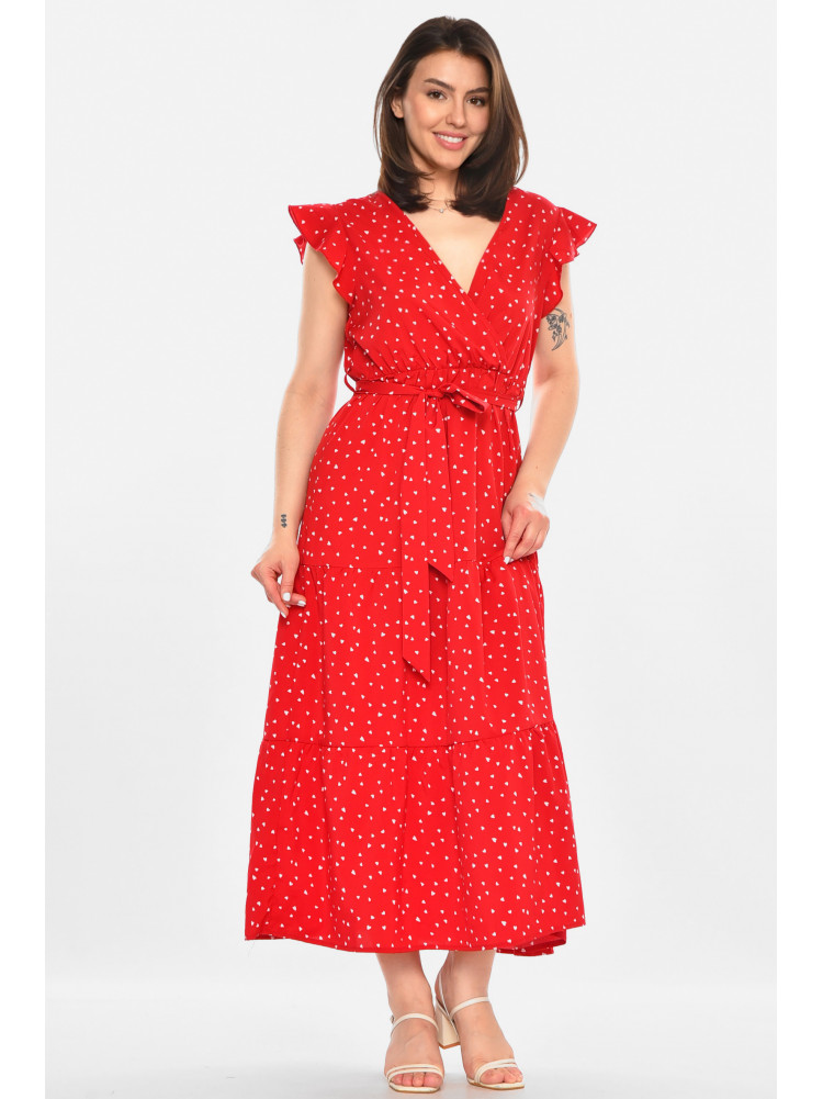 Сукня жіноча червоного кольору з принтом 213519C