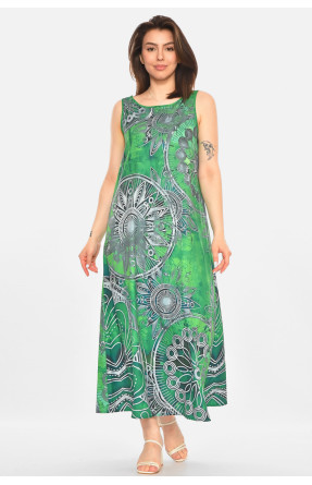 Сукня жіноча зеленого кольору з принтом 213520C