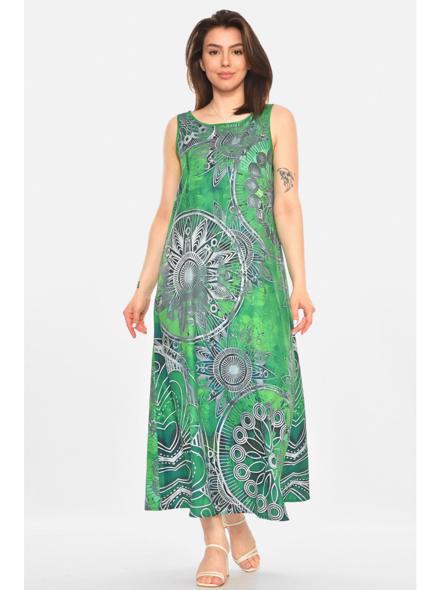 Сукня жіноча зеленого кольору з принтом 213520C