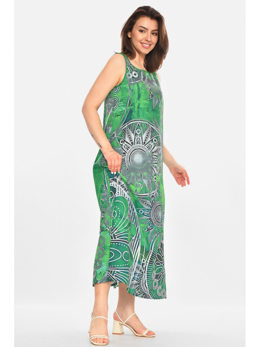 Сукня жіноча зеленого кольору з принтом 213520C