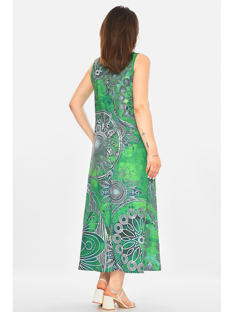 Сукня жіноча зеленого кольору з принтом 213520C