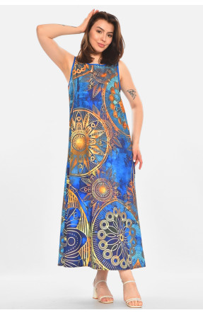 Сукня жіноча синього кольору з принтом 213521C