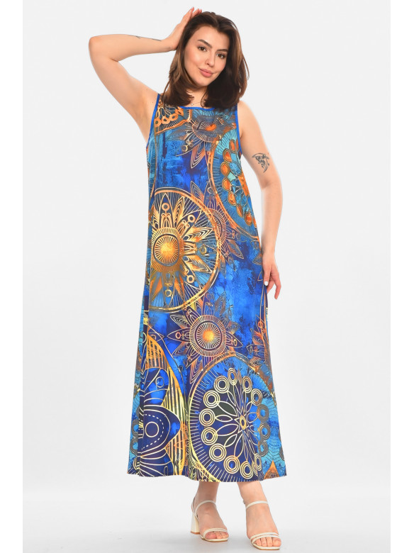 Сукня жіноча синього кольору з принтом 213521C