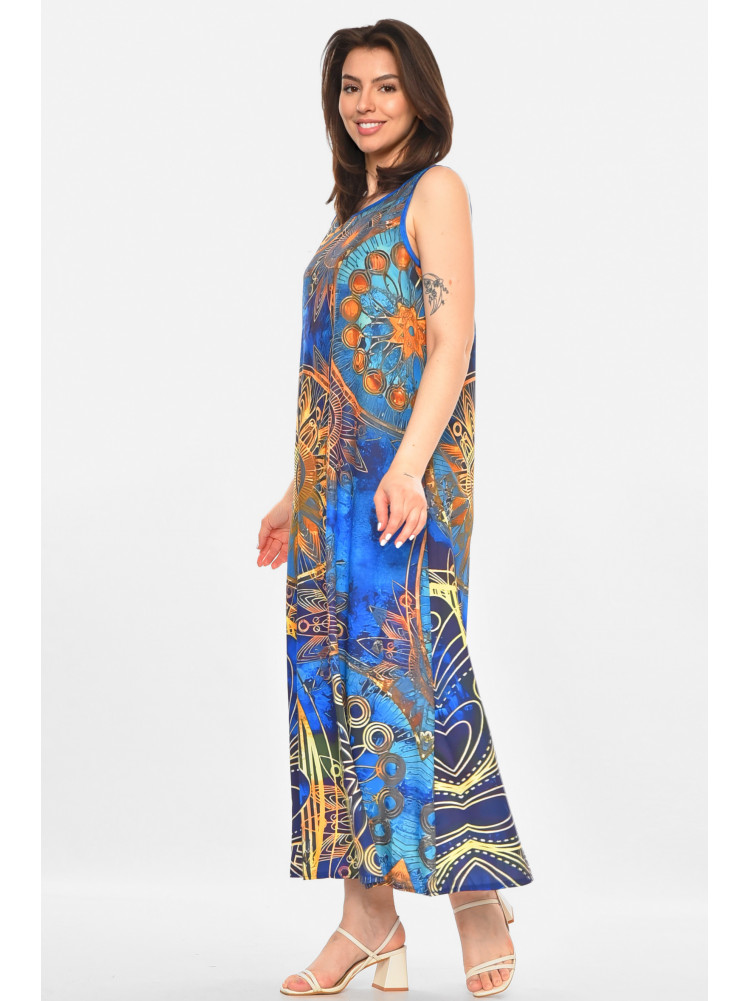 Сукня жіноча синього кольору з принтом 213521C