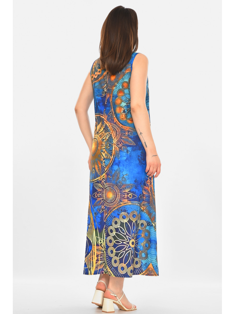 Сукня жіноча синього кольору з принтом 213521C