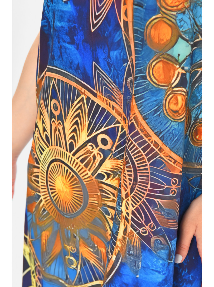 Сукня жіноча синього кольору з принтом 213521C