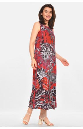 Сукня жіноча бордового кольору з принтом 213522C