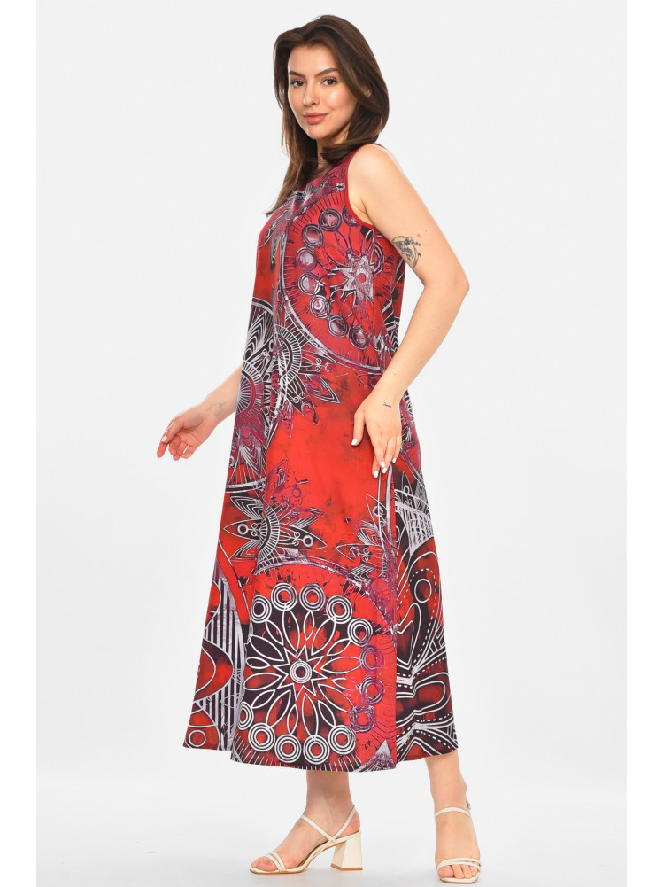 Сукня жіноча бордового кольору з принтом 213522C