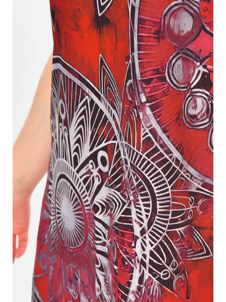 Сукня жіноча бордового кольору з принтом 213522C