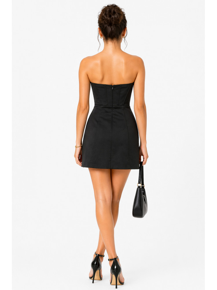 Платье женское однотонное черного цвета 213524C