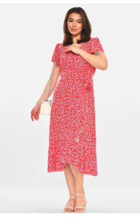 Сукня жіноча червоного кольору з принтом 213525C