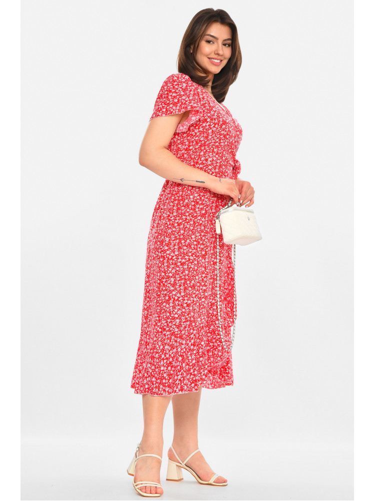 Сукня жіноча червоного кольору з принтом 213525C