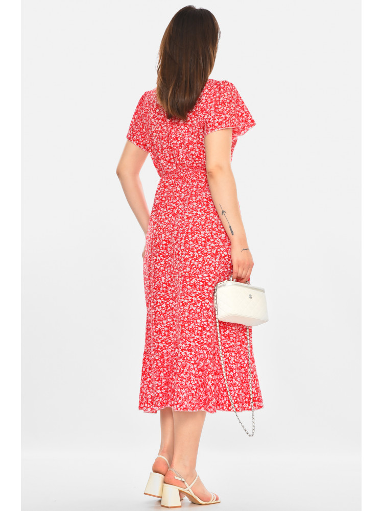 Сукня жіноча червоного кольору з принтом 213525C