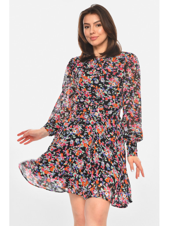 Сукня жіноча чорного кольору з принтом 213528C