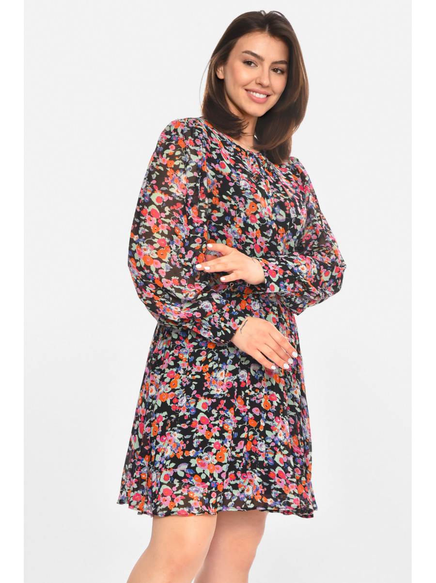 Сукня жіноча чорного кольору з принтом 213528C
