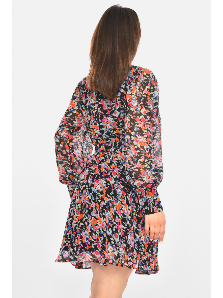 Сукня жіноча чорного кольору з принтом 213528C