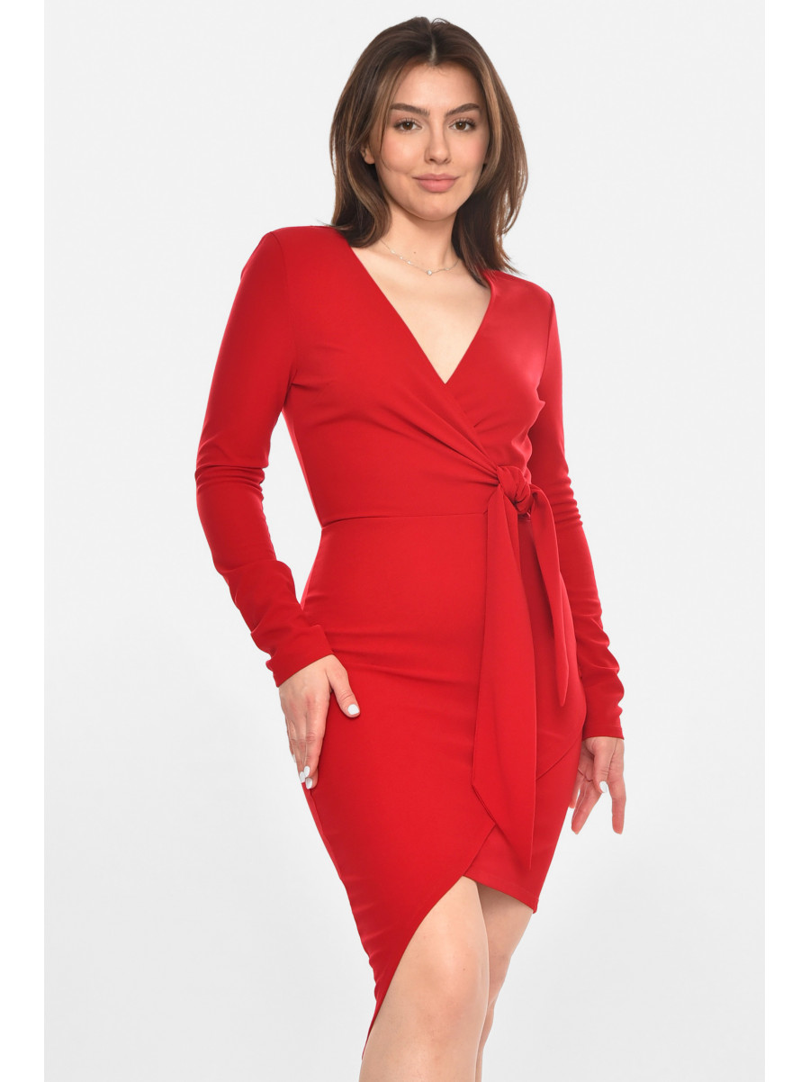 Сукня жіноча однотонна червоного кольору 213530C