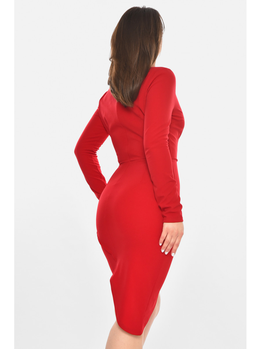 Сукня жіноча однотонна червоного кольору 213530C
