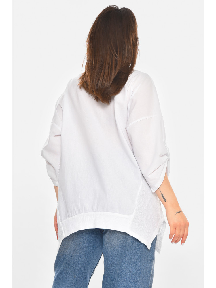 Блуза женская полубатальная белого цвета 213532C